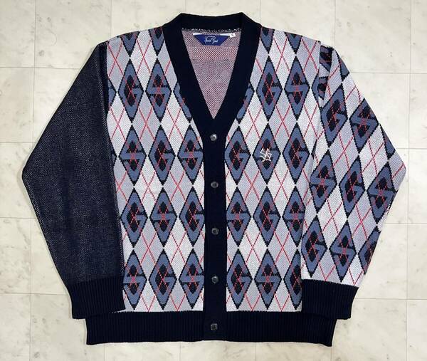 special guest スペシャルゲストSG argyle cardigan 23SS アーガイル カーディガン Lサイズ ホワイト×ブラック×レッド