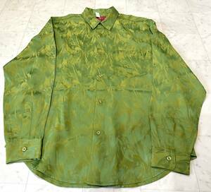 【新品】Supreme シュプリーム【Iridescent Shirt】22AW イリディセント レーヨンシャツ Mサイズ グリーン