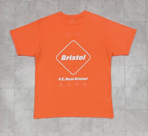 【美品】F.C.R.B. エフシーアールビー【EMBLEM TEE FCRB-19206】エンブレム プリント Tシャツ オレンジ Lサイズ