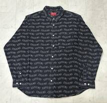 【極美品】Supreme シュプリーム【Arc Jacquard Denim Shirt Black】22SS アーチロゴ ジャガード デニム シャツ Mサイズ ブラック_画像1