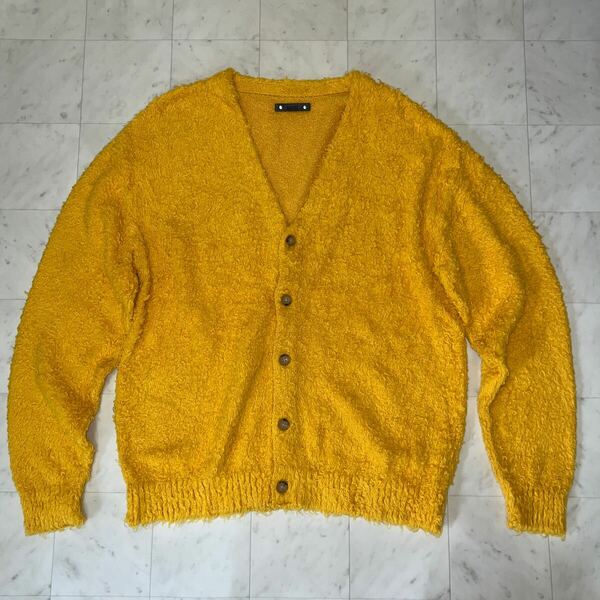 MINEDENIM マインデニム【Shaggy Knit Cardigan 2303-6001-25-02】シャギー ニット カーディガン サイズ：２ コットン イエロー 