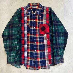 Rebuild by Needles リビルドバイニードルス【BG304】7 CUT FLANNEL SHIRT セブンカット フランネル チェックシャツ Sサイズ 再構築