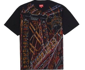 【新品】Supreme シュプリーム【Bridge Embroidered S/S Top】2021年秋冬 21AW ブリッジ刺繍 Tシャツ　Mサイズ　ブラック