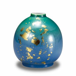 【即決】九谷焼 一輪挿し 金箔釉彩 陶器 花瓶 置物 日本製 ブランド 金沢箔 伝統工芸品 美品 新品 未使用