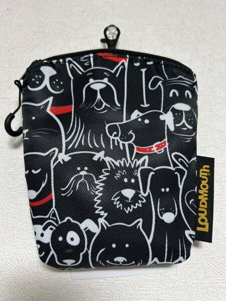 【新品/送料無料】LOUDMOUTH ラウドマウス ボールケース ボールポーチ ミニポーチ MuttsCollarsBlack