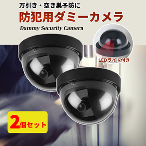 ダミーカメラ 防犯カメラ 監視カメラ 2個セット 万引き・空き巣対策 LEDライト機能搭載 ギミック フェイク セキュリティ 屋内 室内 小型 