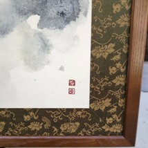 風炉先屏風　両面開き　鳥　屏風　衝立　茶道具　美品　パーテーション 日本画　在銘_画像2