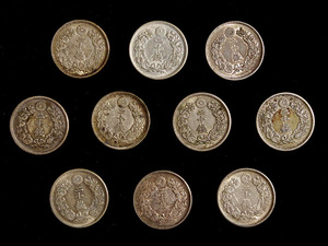  asahi day 20 sen silver coin 10 sheets set beautiful goods class Meiji 39 year ~ Meiji 43 year old coin antique coin Japan silver coin postage 140 jpy ~