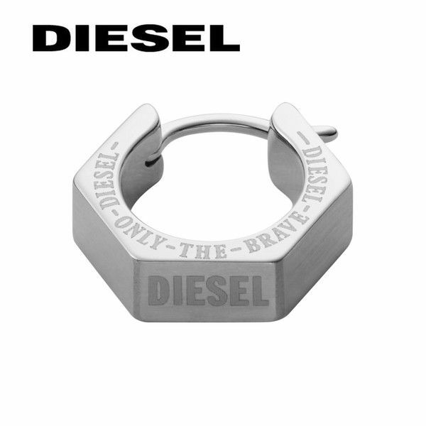 DIESEL ディーゼル メンズ 片耳用 フープピアス DX1345040 シルバー ステンレス