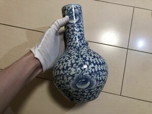 清　瓶　花入　時代物　中国美術　骨董品 唐物　染付