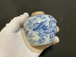 清 呉須 壷 染付 茶入 花入 時代物　中国美術　骨董品 唐物　茶道具 
