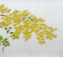 ◆◇掛軸 内田逸郎 「紅葉」共箱 現代作家新作掛軸 hanging scroll◇◆晩秋 普段掛け JY1052_画像1