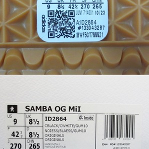 未使用★adidas Originals SAMBA OG MiI “BLACK” 27.0cm ID2864 Made In Italy [アディダスオリジナルス/サンバ/ブラック] (5668)の画像5