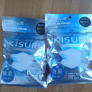 2個セット IKISURU イキスル 3Dクールメッシュマスク ホワイト Mサイズ 10枚入×２点