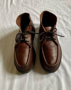 USA производства Russel Moccasin RUSSELL MOCASSIN ботинки чукка кожа обувь 8 1/2 соответствует морщина кожа спортивный ng чукка America производства 