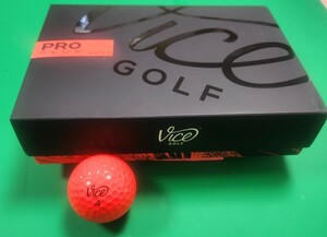 未使用品☆Vice GOLF PRO PLUS☆ネオンレッド色☆ウレタンカバーゴルフボール☆ 1ダース 12球入☆ 公認球