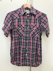 *HYSTERIC GLAMOUR Hysteric Glamour check pattern check shirt short sleeves S size lady's *