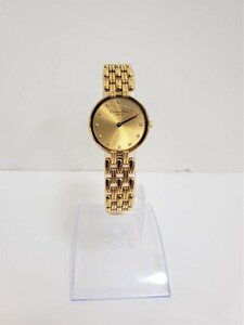 *1 иен ~ прекрасный товар работа Christian Dior Christian Dior Bagira D44-155 QZ раунд камень есть Gold циферблат женские наручные часы *