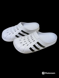 アディダス　adidas　　 アディレッタ　クロッグ　　ADILETTE CLOG サンダル　　　サイズ:27.5cm　　　 白/黒　　　