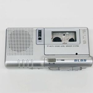 【ジャンク品】aiwa マイクロカセットレコーダー TP-M370 ミニカセットレコーダー シルバー AIWA カセットプレーヤー 録音 再生 昭和レトロ