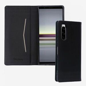 【新品訳あり】 Xperia1 III 対応 手帳型ケース (ブラック) 6.5インチ 内蔵マグネット カードポケット スタンド機能 スキミング防止 