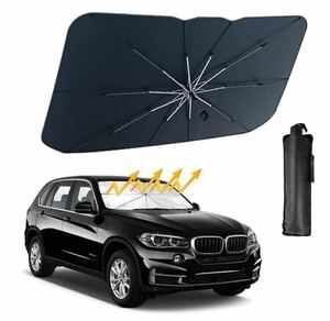 [ with translation new goods ]UV cut sunshade shade UV resistance car sun shade folding type umbrella type car parasol front heat countermeasure storage sack attaching 