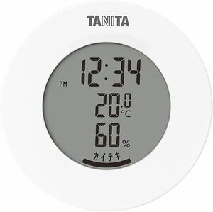 タニタ 温湿度計 時計 温度 湿度 デジタル 卓上 マグネット ホワイト TT-585 WH