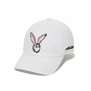 送料無料　新品 マルボン　キャップ ハット　帽子　サンバイザー 男女兼用　ゴルフ　うさぎ刺繍　調節可　ブラック Malbon　gf20
