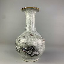 超美品! 大 粉彩 観賞 陶磁器 花瓶 白磁 雪景山水 中国 古美術 雪景図 磁器 置物 装飾 収蔵 コレクション fgcq070_画像5