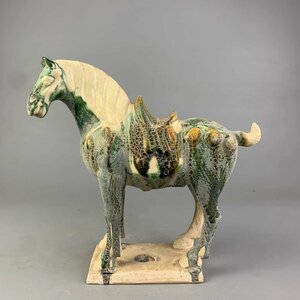 . virtue .3 color . war horse horse porcelain ceramics and porcelain .. ornament Tang three . handicraft work of art . warehouse 20.6cm zh97