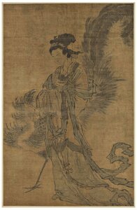 送料無料！明 仙女鳳凰図 中国画 中国美術 53 x 82 cm 縦幅 東洋画 国画 装飾 コレクション 奉納 zhzx230