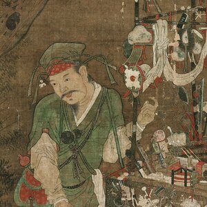 送料無料！ 北宋 蘇漢臣 伝貨物郎図 台北故宮蔵 人物画 53 x 87 cm 縦幅 東洋画 国画 zhzx225