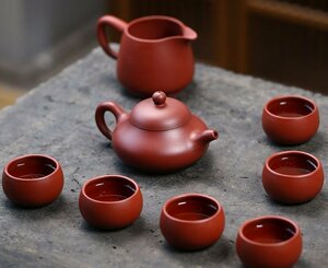 新品　高級茶器 紫砂壺　中国茶器　6客セット 箱付き　中国陶器 湯飲み
