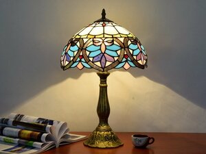  настольный свет настольный светильник витражное стекло лампа retro античный цветочный принт атмосфера модный Vintage Tiffany освещение zh72