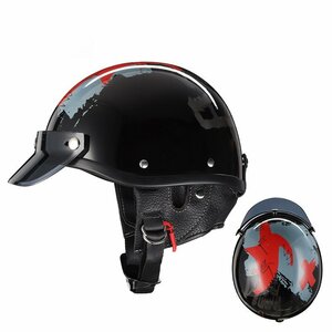 【送料無料】ヘルメットバイクヘルメット ジェットハーレー ヴィンテージ ハーフヘルメット 軽量 ジェットヘルメット S -XLサイズcdp195