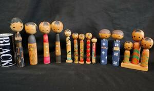 X645# modern times * literary creation kokeshi # together 12 body set . earth production * hot spring ground height approximately 9.5~16... tradition industrial arts . earth toy pretty Showa Retro 