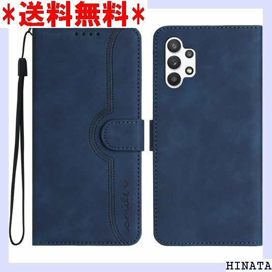 Gedurya Galaxy A32 5G ケース 手 32 5G スマホケース 携帯カバー 財布型 - ブルー 925