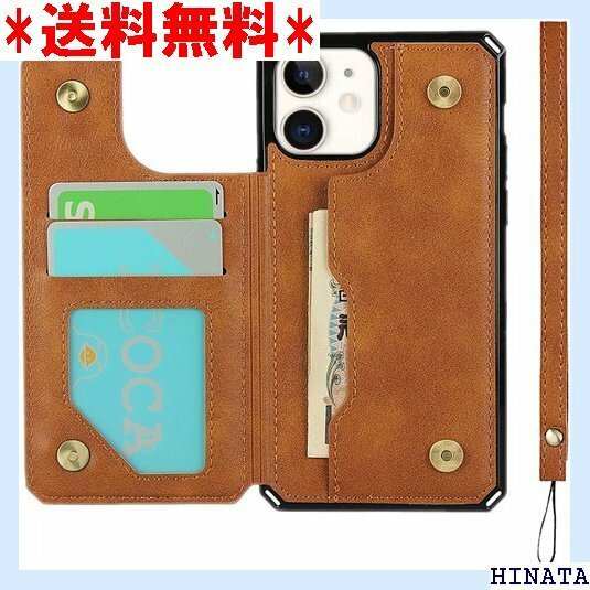 Pelanty iPhone 11 ケース iPhon 撃 滑り防止 全面保護 ストラップ 携帯カバー ブラウン 337