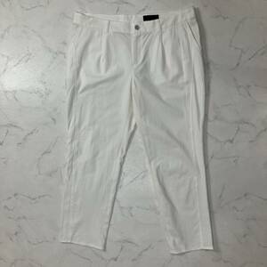 UNTITLED Untitled large size one tone zipper fly pocket stretch te-pa-do pants white 46