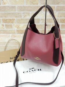 良品!! COACH/コーチ ハドリー ホーボー レザー 2way ショルダーバッグ 88151/ピンク 【7001y1】