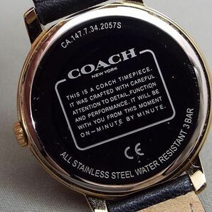 良品! COACH/コーチ シグネチャー/ラインストーンベゼル ボーイズサイズ クォーツ腕時計 CA.147.7.34.2057S 【W247y1】の画像5