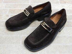 GUCCI/ Gucci G emblem Loafer / square tu suede shoes 36 1/2 C/23.5cm/6121 [7841y1]