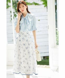 tocco closet 可憐さ漂う配色ライン入りオリジナルフラワースカート