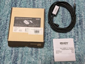 0605u1747　LINDY 5m USB3.1 Type-Cアクティブ延長ケーブル(型番:43271)