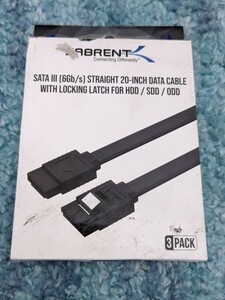 0605u0911　SABRENT SATAケーブル（ストレートコネクタ）SSD/HDD/CDおよびDVDドライブ用SATA III ブラック CB-SFK3 箱内3本入