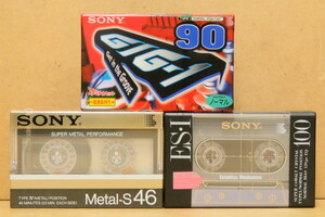 未開封カセットテープ 計3本 SONY Metal-S46、ES-I-100、GIG1-90 各1本