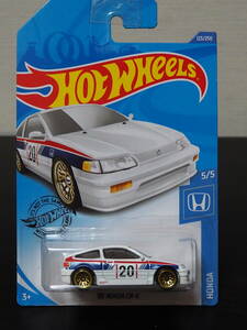 HOT WHeeLs HONDA CR-X 88 白 ホンダ ミニカー FF ドリフト 仕様 WORKS ワークス V-TECH Vテック HONDA × ホットウィール コラボ