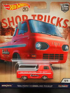 Hot Wheels 60 FORD ECONOLINE PICKUP CABALLERO 赤 マッド カラー 艶消し エコノライン ミニカー カバレロ SHOP TRUCK ホットウィール　