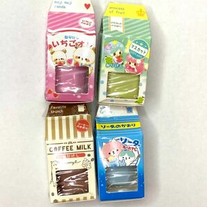 消しゴム　牛乳パックケシゴム 飲み物　ミルク　クラックス　平成レトロ　4種類