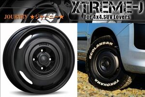 XTREME-J エクストリームJ JOURNEY ジャーニー 14x4.5J 4/100 +43 サテンブラック 14インチ ダイハツ ハイゼット トラック 4本 送料無料